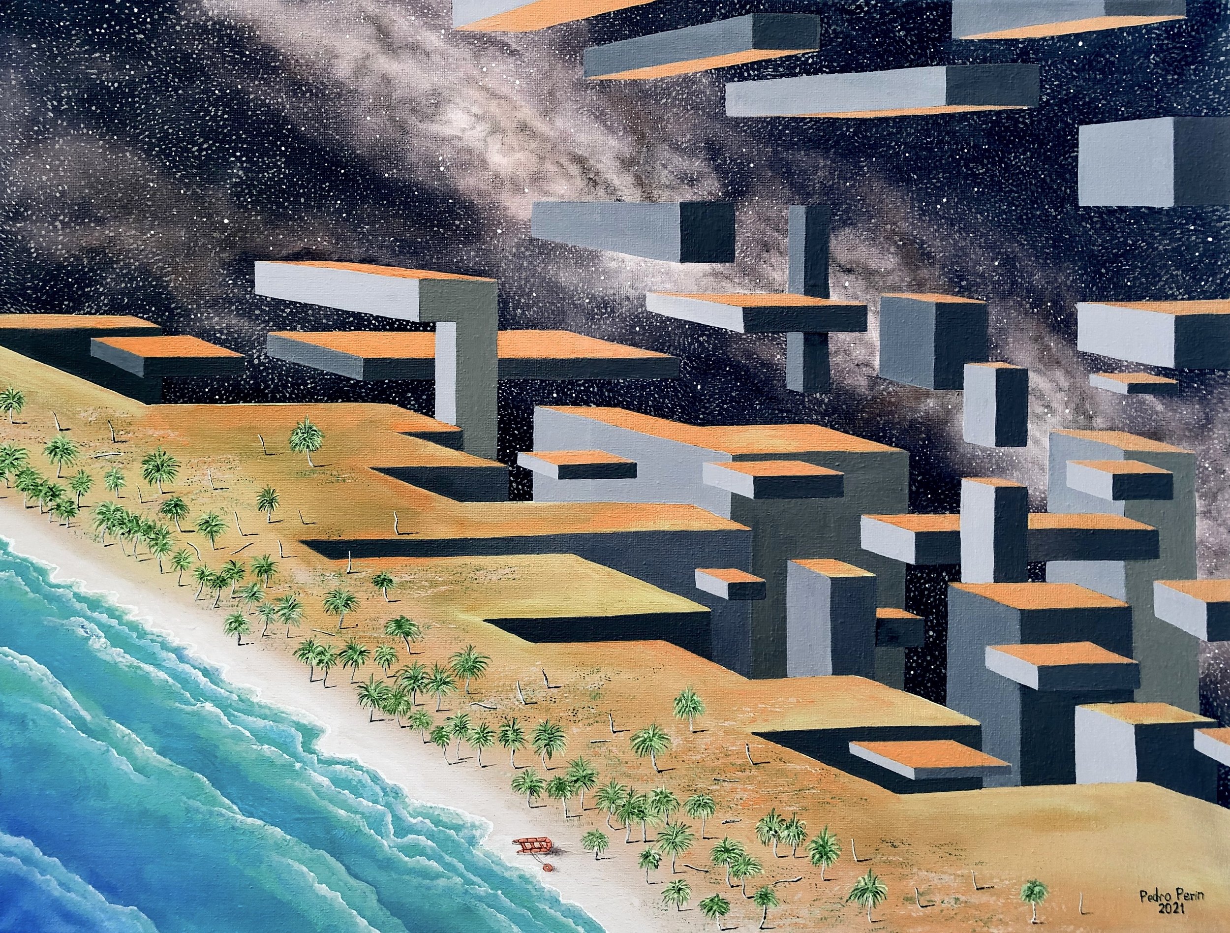Land, at last [Inverted] - 04/2021 - 18" x 24" (45.7 cm x 61.0 cm)
